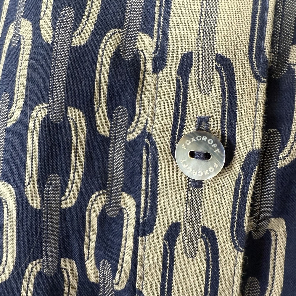 Foxcroft Taylor Stripe Chain Long Sleeve Button Up Womens Size 24W Bit & Bridle - Picture 4 of 8